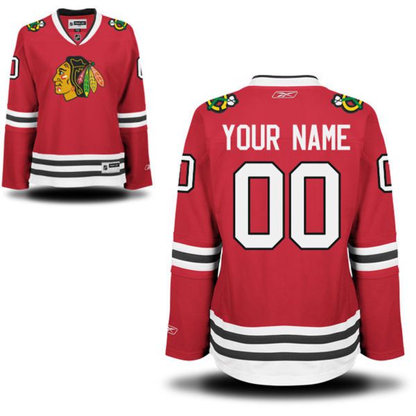 Reebok Chicago Blackhawks Women Premier Home Custom NHL Jersey - Red-->customized nhl jersey->Custom Jersey